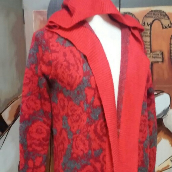 Anthropologie Sweaters - Anthropologie Sparrow Hooded Rose Long Cardigan S